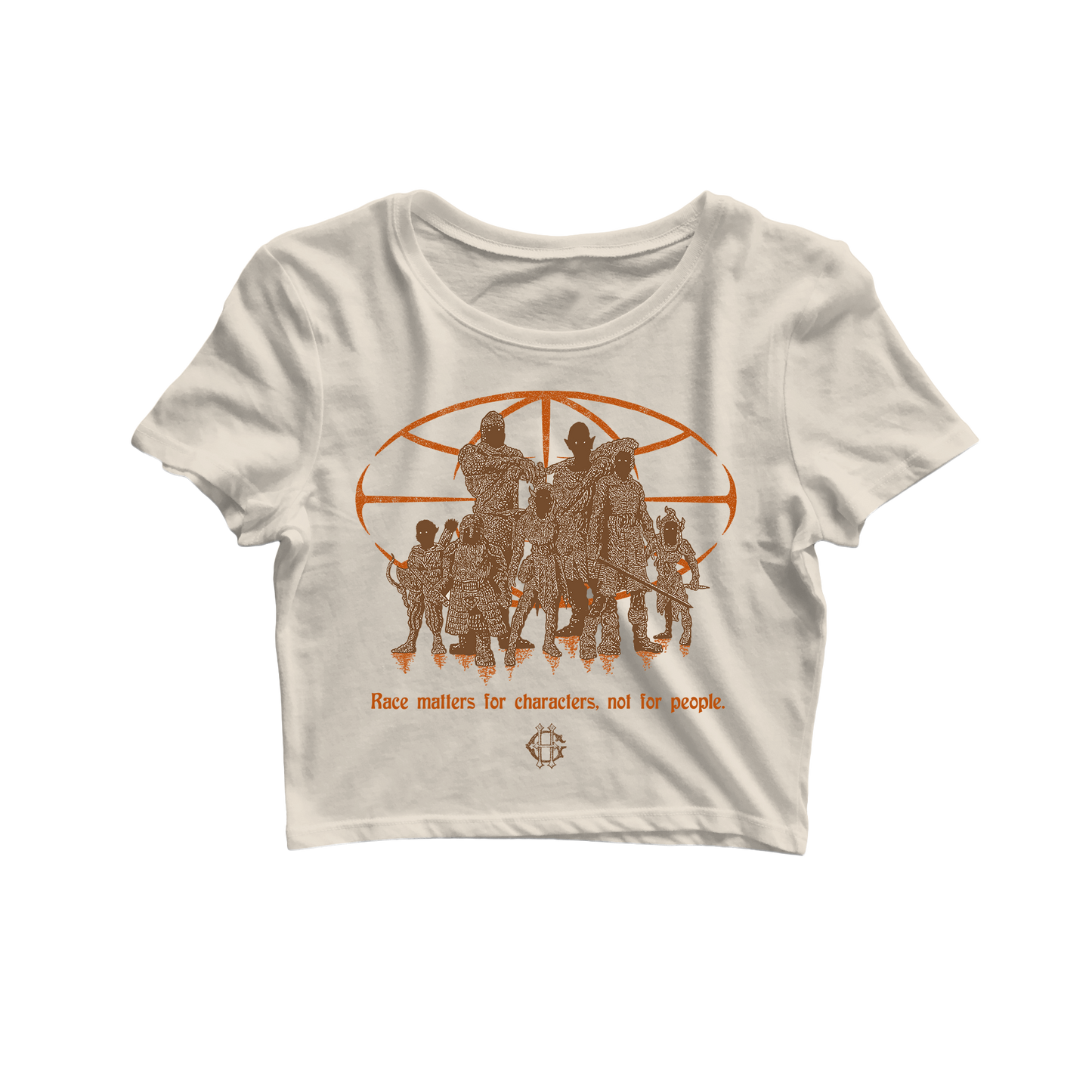 PRE-ORDER "RACE IS FOR CHARACTERS" CROP TOP