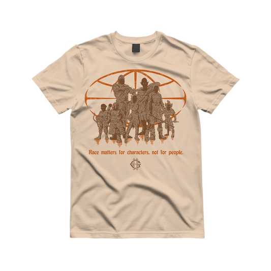 PRE-ORDER "RACE IS FOR CHARACTERS" T-SHIRT